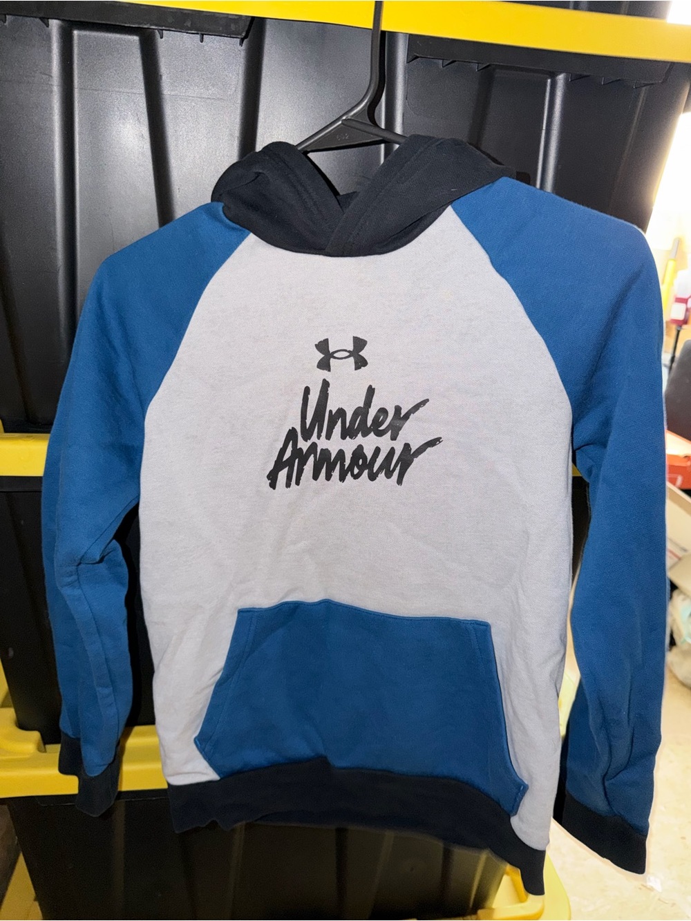 Under Armour Blue White Black Kids Pullover Hoodie